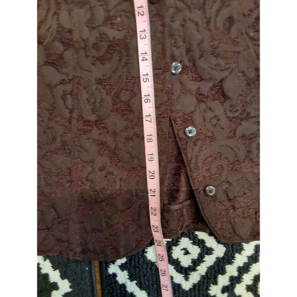 Croft and Barrow Brown Floral Embossed 4 pocket Jacket. Size XL. Grannycore - Picture 13 of 16